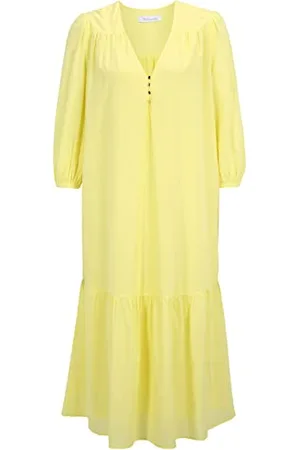 Tamaris Damen Langes chiffon Kleid ANNABA Gelb 38
