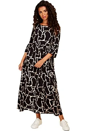 Little Mistress Damen Giraffe Midaxi Lässiges Kleid, , 38