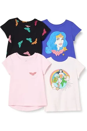 Amazon DC Mädchen Kurzärmelige T-Shirts, 4er-Pack, , 10 Jahre
