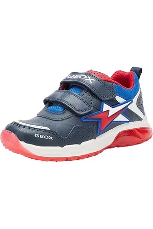 Geox J SPAZIALE Boy Sneaker, Navy/RED, 34 EU