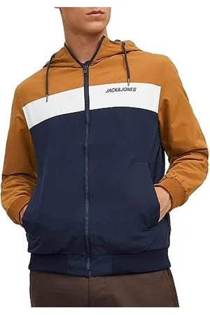 JACK & JONES Herren Jjerush Blocking Hood Bomber Noos Jacke, Rubber, XL EU