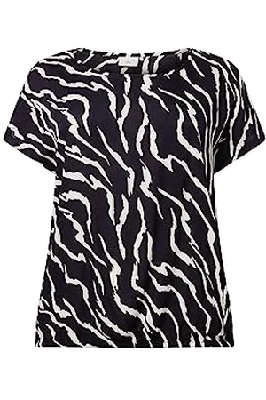 Kaffe Damen Kcsonna Stanley Top Bluse, Schwarz/Antik-Zebra-Druck, 48 DE/Groß