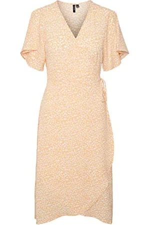 VERO MODA Damen Vmsaki Calf Wrap Dress Ga Noos Kleid, , M EU