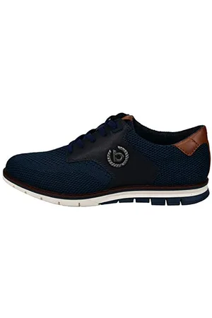 Bugatti Schnürhalbschuh aus atmungsaktivem Materialmix, Memory Foam, elastische Schnürsenkel, , 43 EU