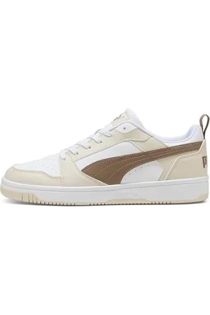 PUMA Rebound V6 Low Unisex Sneaker, White Totally Taupe Alpine Snow, 43 EU