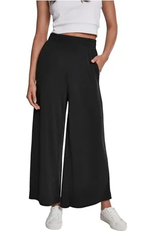 Urban classics Frauen Hose Ladies Modal Culotte, lässige Culotte für Frauen, 3/4 Länge, mit Gummibund, black, XXL