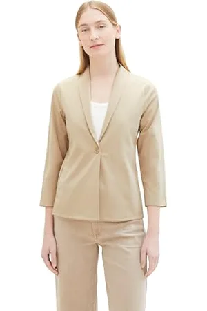 TOM TAILOR Damen Regular Fit Basic Blazer Jacke mit 3/4-Arm, , L