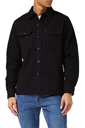 Schott NYC Herren Shcarl3 Hemd, Black, XL