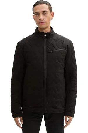TOM TAILOR Herren 1041316 Fake-Lederjacke im Biker-Style, 29999-Black, L