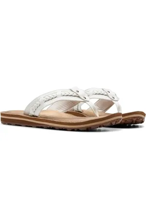 Clarks Damen Fenner Nerice Flip Flop, Off White Synthetik, 36 EU