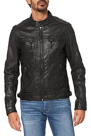 Oakwood Herren Jacke Echtleder 60901, Noir (Noir), Medium