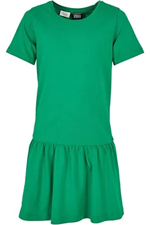 Urban classics Mädchen Kleid Girls Valance Tee Dress, Sommer Volantkleid für Mädchen, Kurzarm, , 158/164