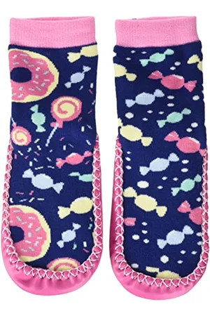 Playshoes Jungen Unisex Kinder Hüttenschuhe Hausschuh, Marine/rosa- , 24/25 EU