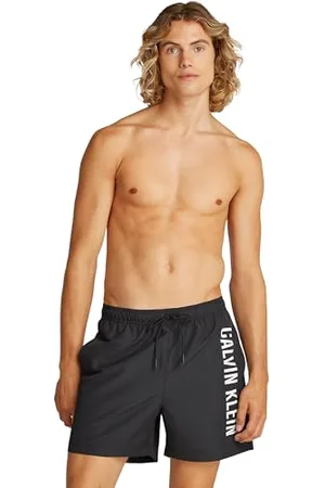 Calvin Klein Herren Badehose Medium Drawstring mit Tunnelzug, Schwarz (Pvh Black), XXL