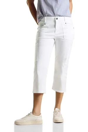 Street one Damen A377221 Sportive 3/4 Cargohose, White, 34W / 22L