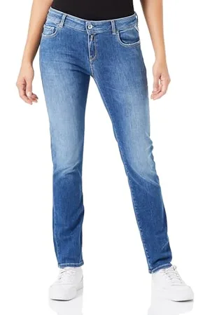 Replay Damen Jeans Faaby Slim-Fit, (Blau), 30W / 32L