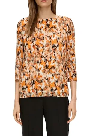 QS by s.Oliver Chiffon-Bluse mit Plisseefalten