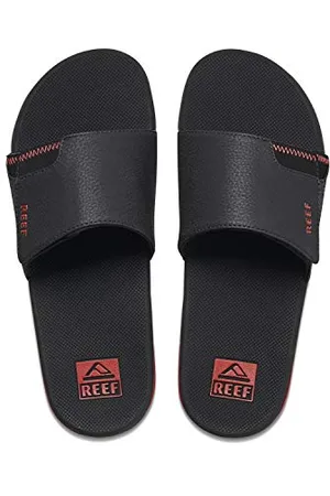 Reef Herren Fanning Slide Sandalen, schwarz/rot, 38 EU