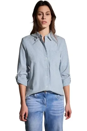 CECIL Damen B345431 Gestreifte Seersucker Bluse, , S EU
