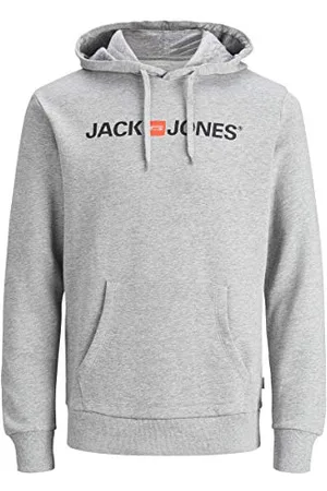 JACK & JONES Herren Hoodie Kapuzensweatshirt JJ Ecorp Old Logo Sweat Hood, Farbe:Grau, Artikel:- , Größe:L