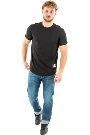 Calvin Klein Herren T-Shirt Kurzarm Badge Turn Up Sleeve Rundhalsausschnitt, , 3XL