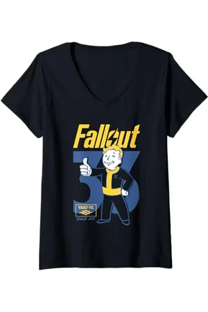 Fallout Damen TV Series 33 Vault Boy Pose T-Shirt mit V-Ausschnitt