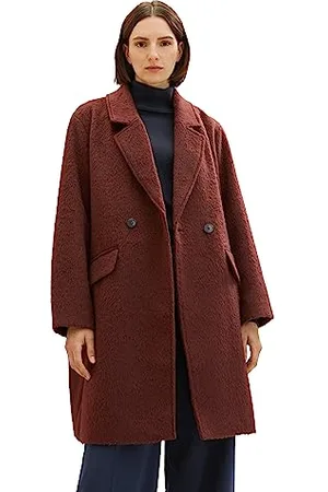 TOM TAILOR Damen 1037555 Loose Fit Mantel, 30337-raisin, XL