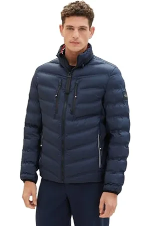 TOM TAILOR Herren Modern Hybrid Steppjacke mit abnehmbarer Kapuze, , M