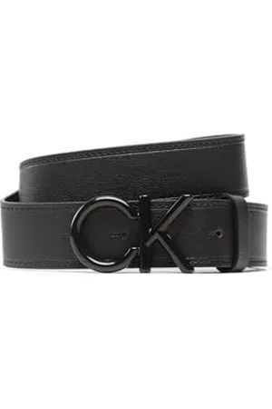 Calvin Klein Herren Gürtel aus Leder, Schwarz (Ck Black), 115 cm