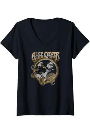 Alice Cooper – Vintage Snake T-Shirt mit V-Ausschnitt