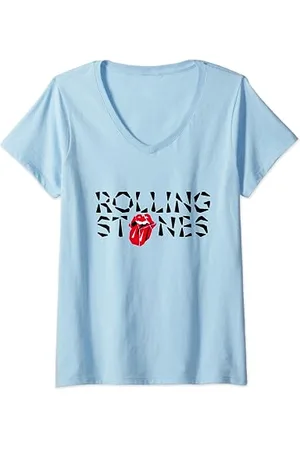 The Rolling Stones Offizielles HD Tongue Logo T-Shirt mit V-Ausschnitt
