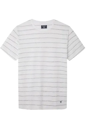 Hackett Herren-T-Shirt mit Selvedge-Besatz, Weiß (Weiß), XXL