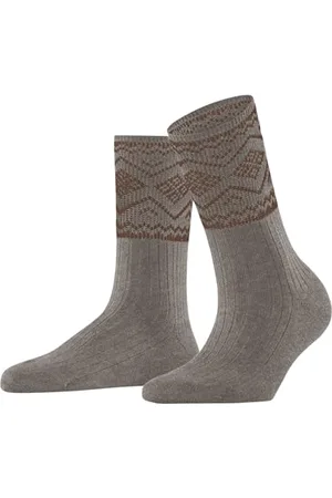 ESPRIT Damen Socken Selbu Shimmer W So Baumwolle gemustert 1 Paar, , 39-42