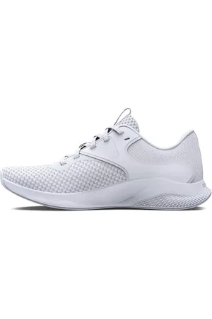 Under Armour Damen UA W Charged Aurora 2 Trainingschuhe, White/White/Metallic Warm Silver