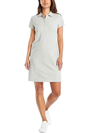 Nautica Damen Easy Classic polojurk met korte mouwen, stretchkatoen L ssiges Kleid, Grey Heather, S EU
