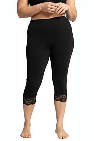 Ulla Popken Damen, große Größen, Capri, elastischer Spitzensaum