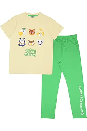 Popgear Tierkreuzung Figuren Gesichter Gesichter Jungen Long Pyjamas Set Creme/Grün 3-4 Jahre