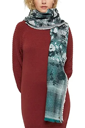 ESPRIT Damen 111ea1q303 Mode Schal, Dark Teal Green, Einheitsgröße EU