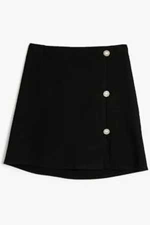 Koton Girls Basic Skirt Button Detail Elastic Waist