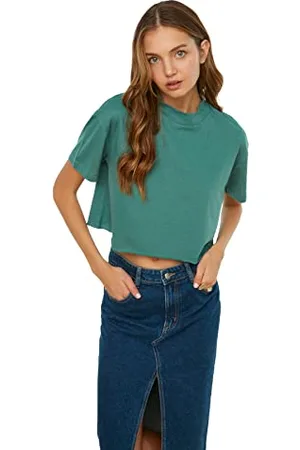 Trendyol Damen Crop Gestricktes T-shirt T Shirt, , XS EU