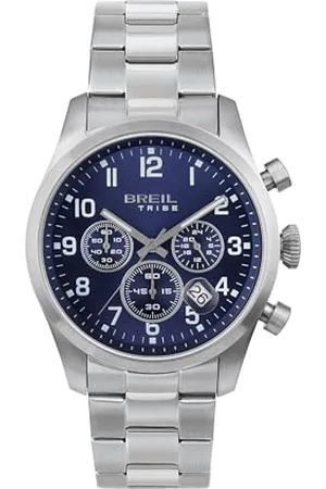 Breil Uhr Herren Classic Elegance Ziffernblatt BLAU Bewegung Chrono Quartz e Bracelet Stahl EW0661