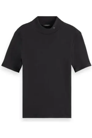 Scotch&Soda Damen Core Mock Neck Rib T-Shirt, , XL EU