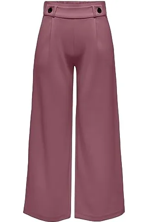 JDY Damen Marlene Hose Weit Geschnitten Schlupf Stoffhose GEGGO New Long Culotte Flare Pants, Farben:Braun-3, Größe:L / 32L