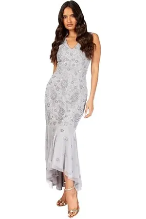 Little Mistress Damen Maxikleid mit Fischschwanzverzierung aus Ahornholz Kleid, , 36