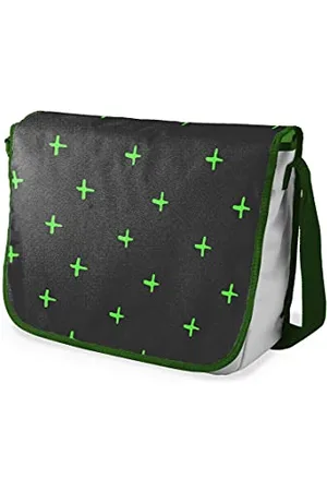 Bonamaison Le Jardin du Lin Digital Bedruckte Messenger Schultaschen mit Khaki Riemen für Mädchen und Jungen, Zurück zur Schule, Kuriertaschen für Schüler, Umhängetaschen, Größe: 29x36 Cm