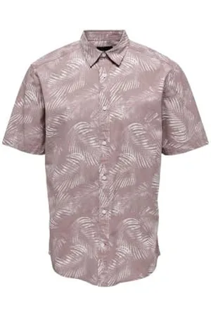 Only & Sons Herren Onsbes Reg Ctn Slub Leaf Ss Shirt, , S