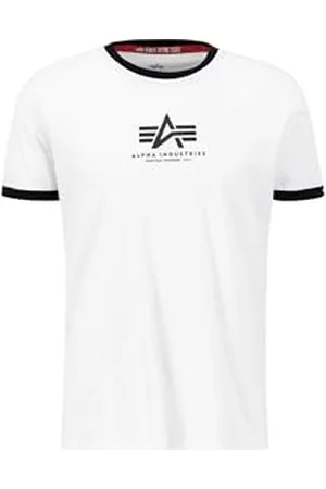 Alpha Industries Herren Basic T Contrast ML T-Shirt, White, XS