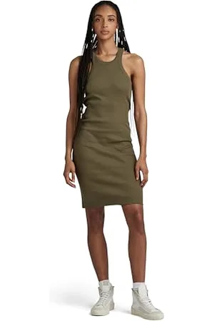 G-Star RAW Damen Slim Ribbed Tank Kleid, , S