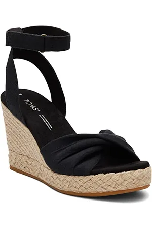TOMS Damen Marisela Keilsandale, Schwarz Slubby gewebt, 36 EU