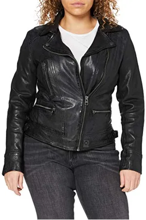 Oakwood Damen Jacke Echtleder 62065 Schwarz-Schwarz, XXL